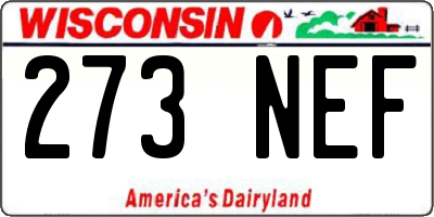 WI license plate 273NEF