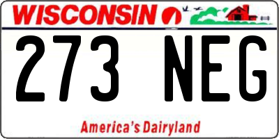 WI license plate 273NEG