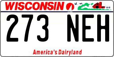 WI license plate 273NEH