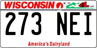 WI license plate 273NEI
