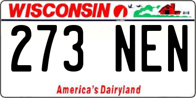 WI license plate 273NEN