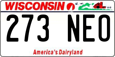 WI license plate 273NEO