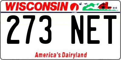 WI license plate 273NET