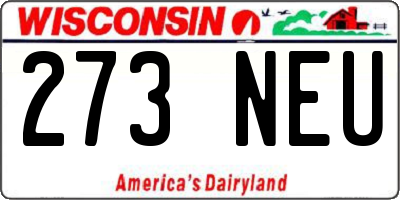 WI license plate 273NEU
