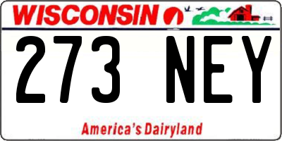 WI license plate 273NEY