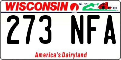 WI license plate 273NFA