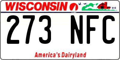WI license plate 273NFC