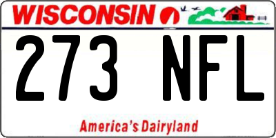 WI license plate 273NFL