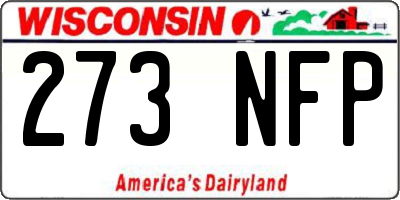 WI license plate 273NFP