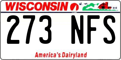 WI license plate 273NFS