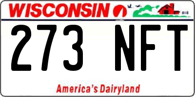 WI license plate 273NFT