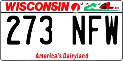 WI license plate 273NFW