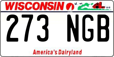 WI license plate 273NGB