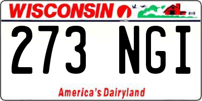 WI license plate 273NGI