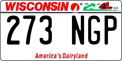 WI license plate 273NGP