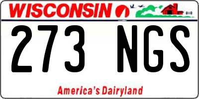 WI license plate 273NGS