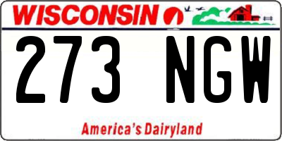 WI license plate 273NGW