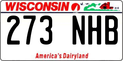 WI license plate 273NHB
