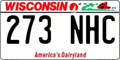 WI license plate 273NHC