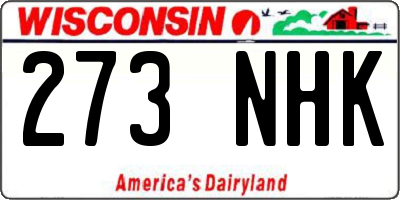 WI license plate 273NHK