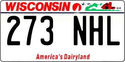 WI license plate 273NHL