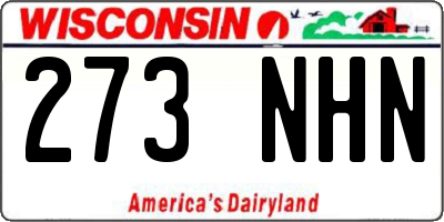 WI license plate 273NHN