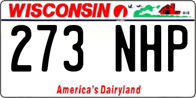 WI license plate 273NHP