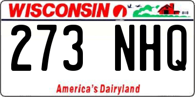 WI license plate 273NHQ