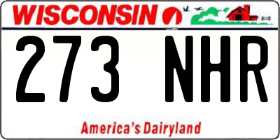 WI license plate 273NHR