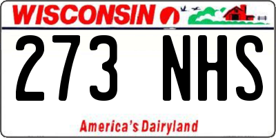 WI license plate 273NHS