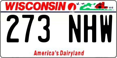 WI license plate 273NHW