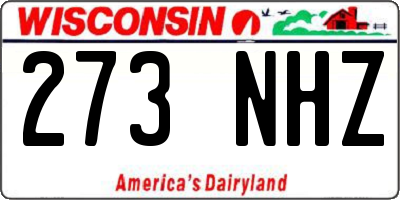 WI license plate 273NHZ