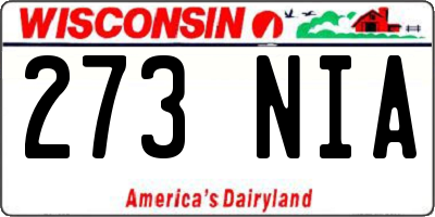 WI license plate 273NIA