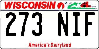 WI license plate 273NIF