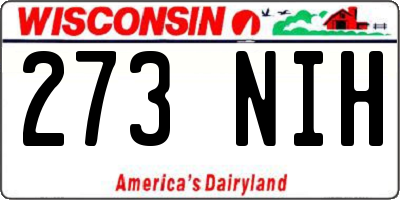 WI license plate 273NIH