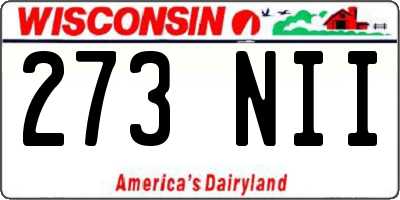WI license plate 273NII