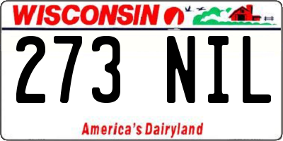 WI license plate 273NIL