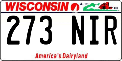 WI license plate 273NIR