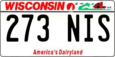 WI license plate 273NIS