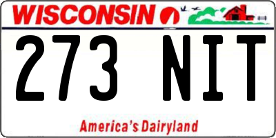 WI license plate 273NIT