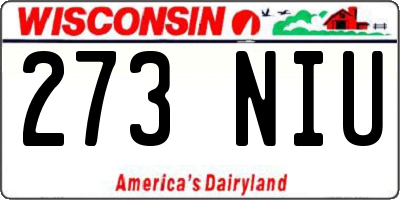 WI license plate 273NIU