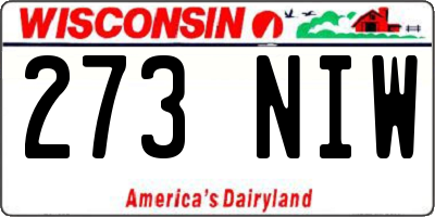 WI license plate 273NIW