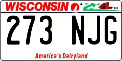 WI license plate 273NJG