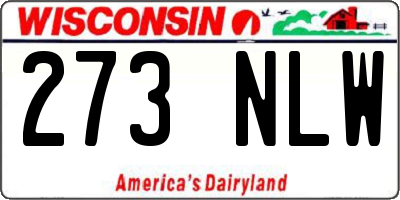 WI license plate 273NLW