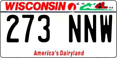 WI license plate 273NNW