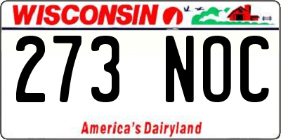 WI license plate 273NOC