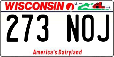 WI license plate 273NOJ