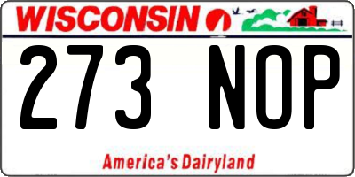 WI license plate 273NOP