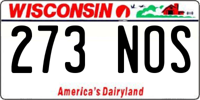 WI license plate 273NOS