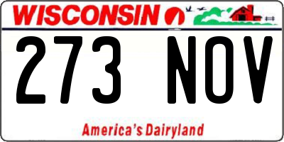 WI license plate 273NOV